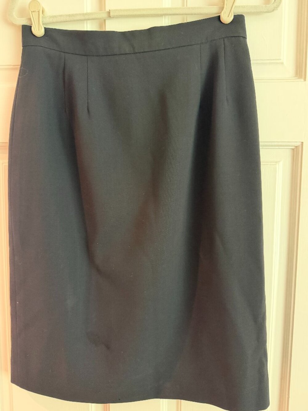 Black Pencil Skirt By Bill Burns, Sz 10, 100% Wool Size 10